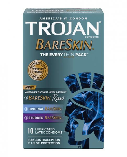 Trojan Bareskin Everythin Condom - Variety Pack Of 10 - Click Image to Close