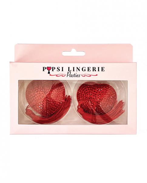 Diamond Reuseable Tassel Pasties - Red O/s