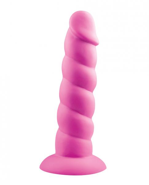 Rock Candy Suga Daddy 7" Silicone Dildo - Pink - Click Image to Close