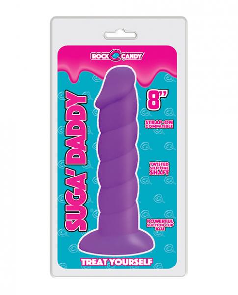 Rock Candy Suga Daddy 8" Silicone Dildo - Purple