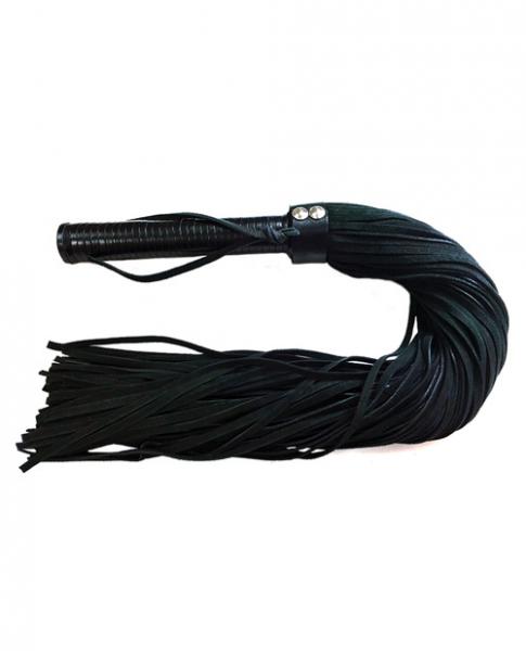 Rouge Suede Flogger Leather Handle Black - Click Image to Close