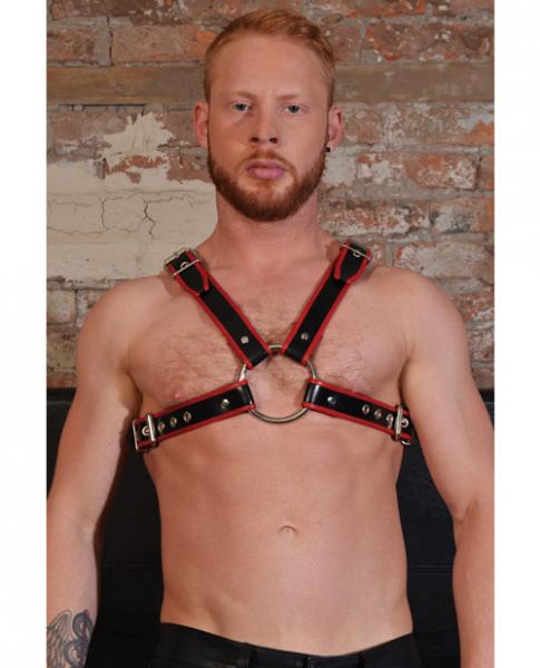 Rouge Chest Harness Large Black Red - Click Image to Close