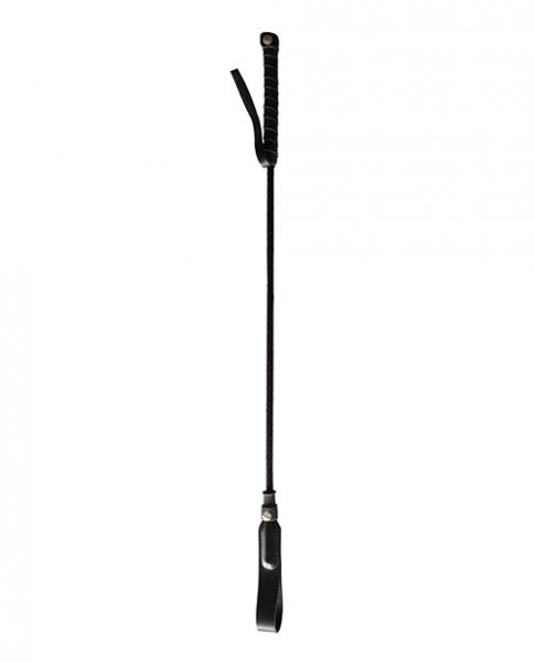 Rouge Long Riding Crop Slim Tip - Black