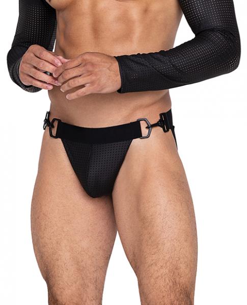 Master Jockstrap W/hook & Ring Closure & Contoured Pouch Black Xl - Click Image to Close