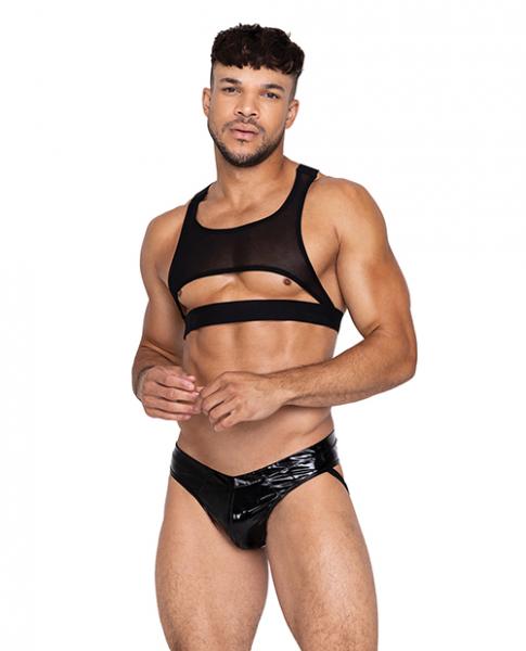 Voyeur Harness Black Lg - Click Image to Close