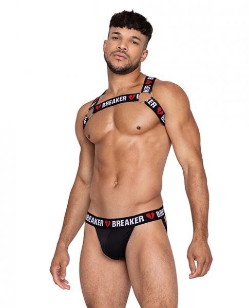 Heartbreaker Harness W/large O-ring Detail Black/red S/m - Click Image to Close