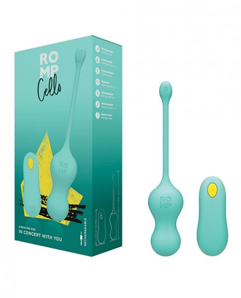 Romp Cello Remote Control G-spot Vibrating Egg - Blue - Click Image to Close