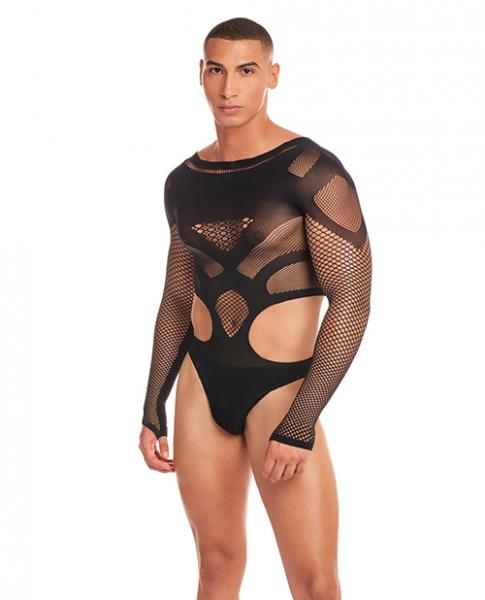 Rainbow Party Out Of Orbit Mesh Bodysuit - Black L/xl