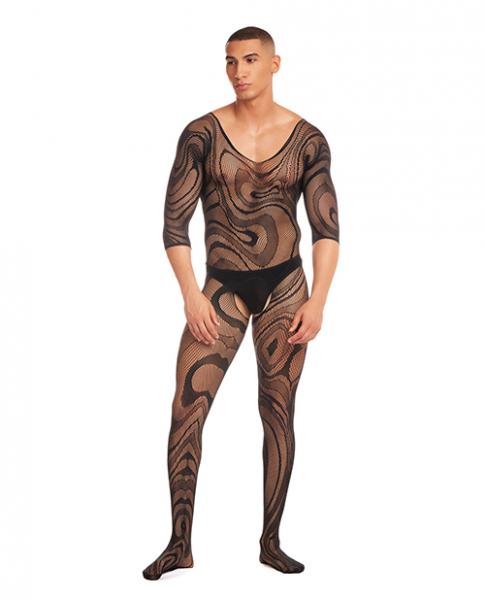 Rainbow Party Supernova Body Stocking 2 Pc Set - Black L/xl