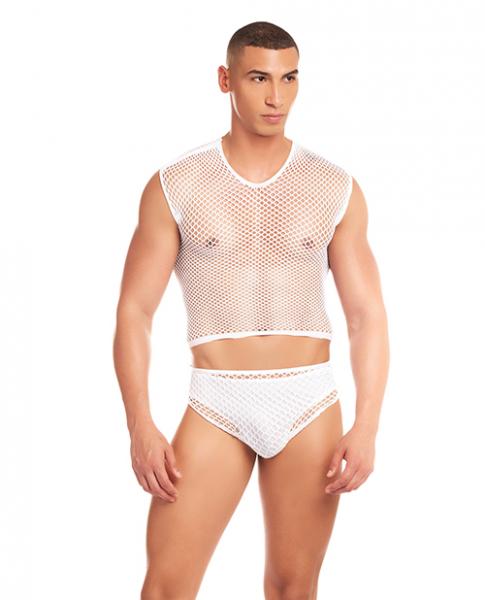 Rainbow Party Net Flex Large Mesh 3 Pc Set - White S/m - Click Image to Close