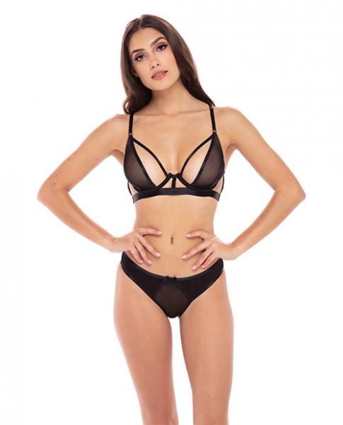 Rene Rofe New In Town Bra & Panty Black M/l - Click Image to Close