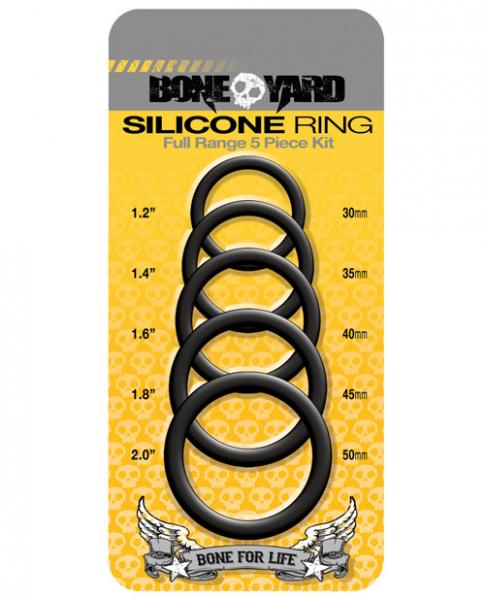 Boneyard Silicone Ring 5 Piece Kit Black