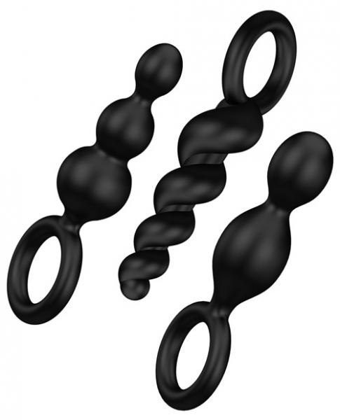 Satisfyer Plug Set Black Set Of 3 Butt Plugs - Click Image to Close