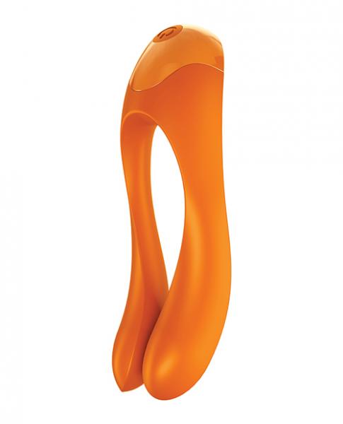 Satisfyer Candy Cane Finger Vibrator - Orange - Click Image to Close