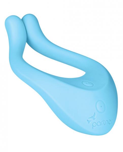 Satisfyer Partner Multifun 1 Blue Couples Vibrator - Click Image to Close