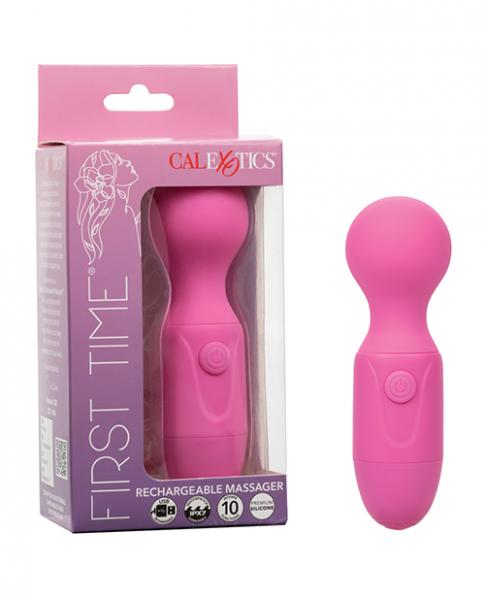 First Time Rechargeable Vibrator Massager - Pink - Click Image to Close