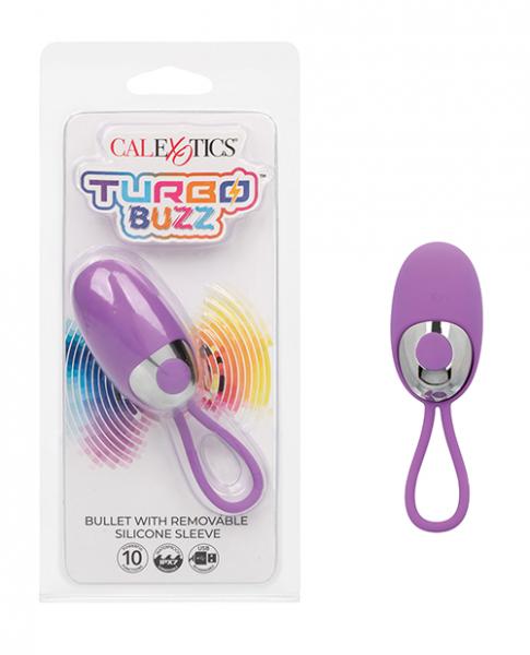 Turbo Buzz Bullet Stimulator W/removable Silicone Sleeve - Purple