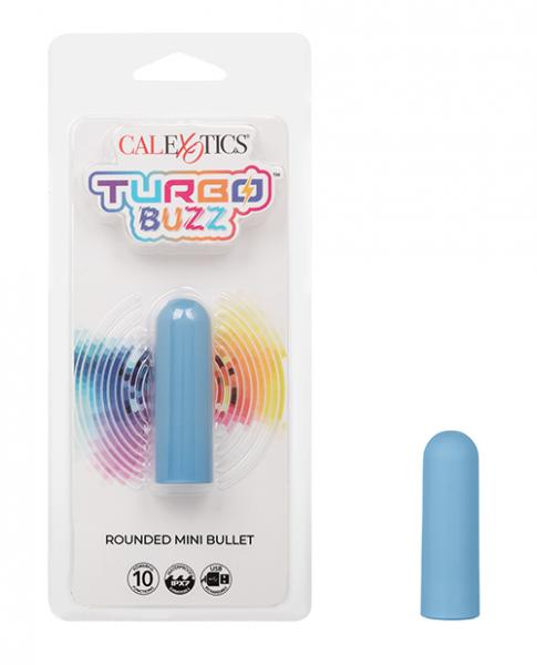 Turbo Buzz Rounded Mini Bullet Stimulator - Blue - Click Image to Close