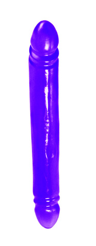 Reflective gel smooth double dong 12in lavender