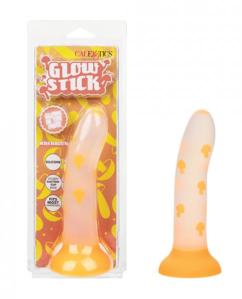 Glow Stick Mushroom Suction Cup Glow-in-the-dark Dildo - Yellow - Click Image to Close