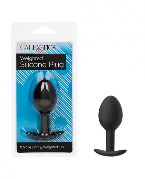 Weighted Silicone Anal Plug - Black - Click Image to Close