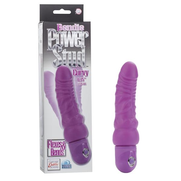 Bendie Power Stud Curvy 6.75" Purple Vibrator - Click Image to Close