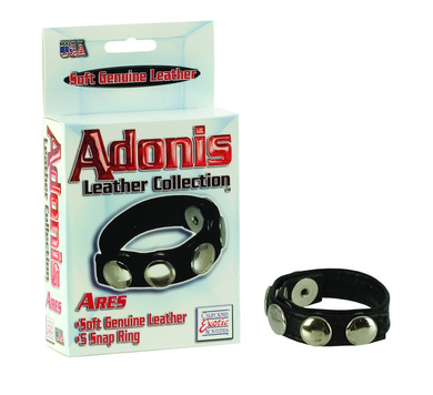 Adonis leather collection ares 5 snap adjustable strap