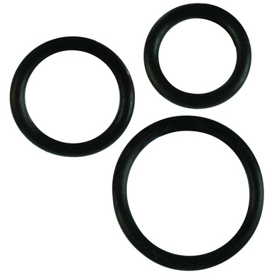 Rubber ring 3 pack (sm,md,lg) - black