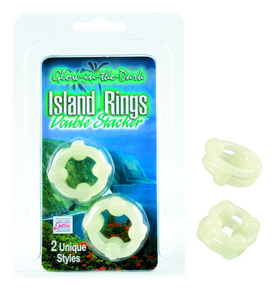 Island rings double stacker glow in the dark