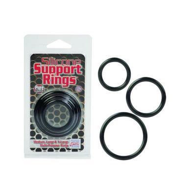 Silicone support rings - black 3 pac