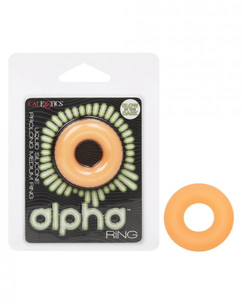 Alpha Liquid Silicone Glow In The Dark Prolong Cock Ring - Medium