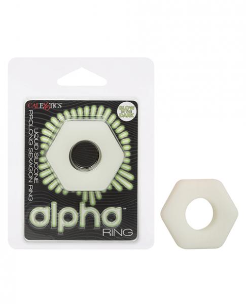 Alpha Liquid Silicone Glow In The Dark Prolong Sexagon Ring