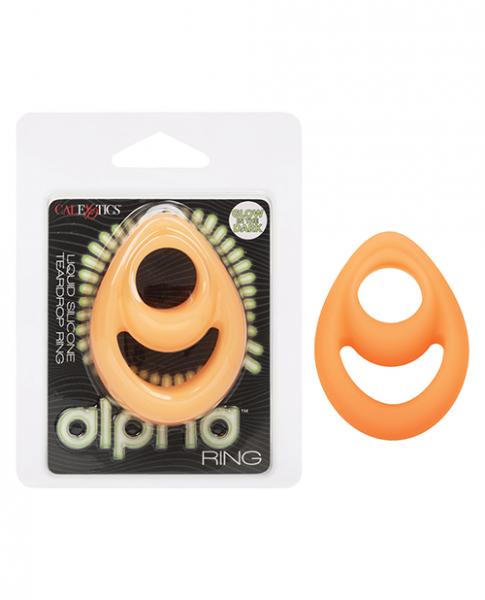 Alpha Liquid Silicone Glow In The Dark Teardrop Cock Ring