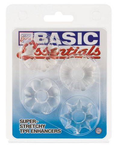 Basic essentials set of 4 rings - clear