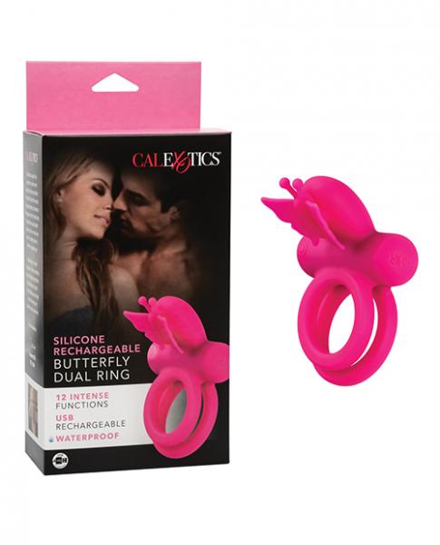 Silicone Rechargeable Butterfly Dual Ring - Click Image to Close