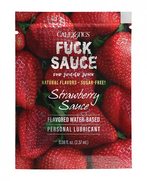 Fuck Sauce Flavored Water Based Personal Lubricant Sachet - .08 Oz Strawberry - Click Image to Close