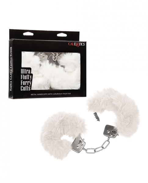 Ultra Fluffy Furry Cuffs - White - Click Image to Close