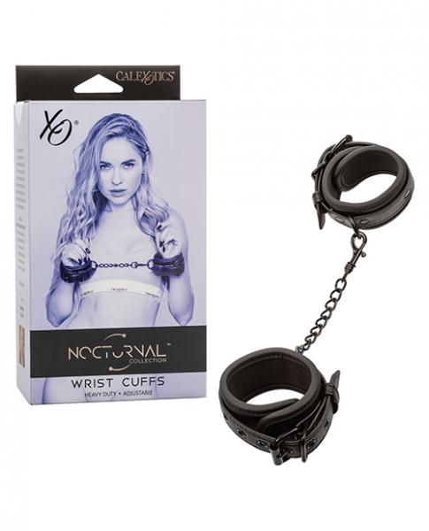 Nocturnal Collection Detachable Adjustable Wrist Cuffs - Black - Click Image to Close