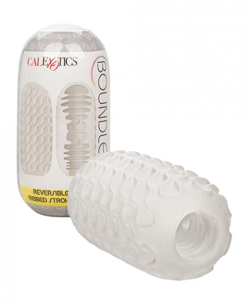 Boundless Reversible Ribbed Stroker - White - Click Image to Close