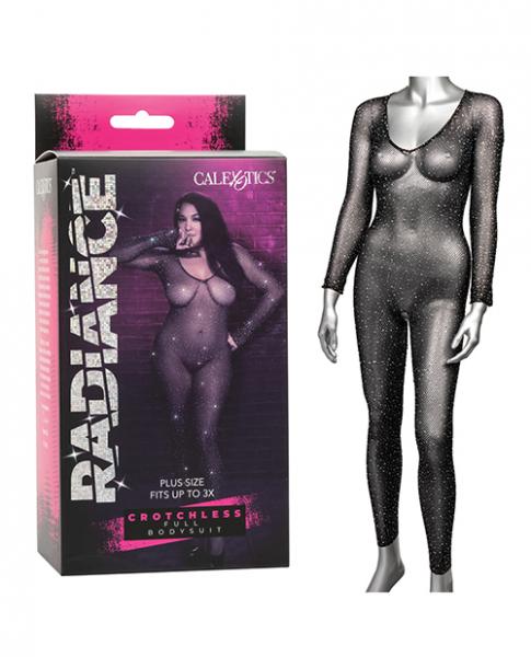 Radiance Crotchless Full Body Suit - Black Qn