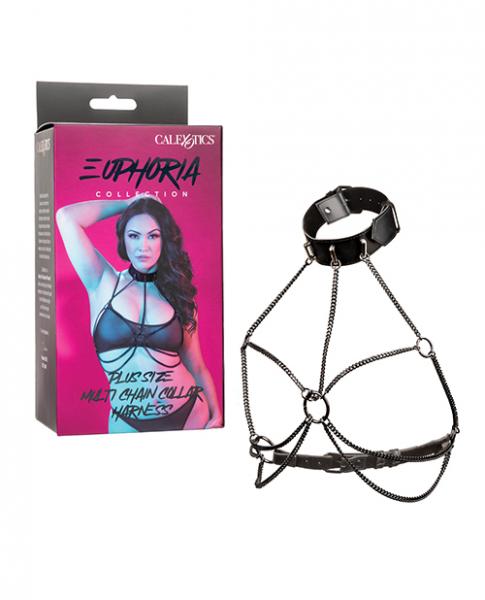 Euphoria Collection Plus Size Multi Chain Collar Harness - Click Image to Close