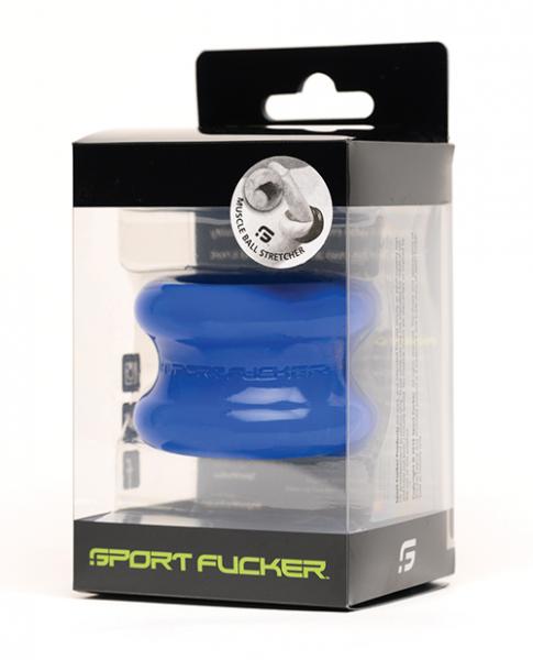 Sport Fucker Muscle Silicone Ball Stretcher - Blue - Click Image to Close