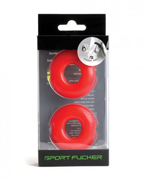 Sport Fucker Stacker Rings - Red - Click Image to Close