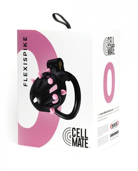 Sport Fucker Cellmate Flexispike Chastity Cage - Size 0 Black/pink