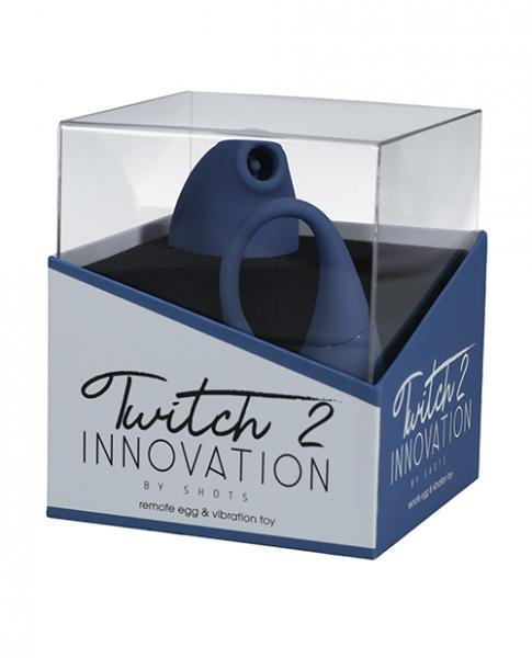 Shots Twitch 2 Vibrator W/remote Control Vibrating Egg - Blue Grey - Click Image to Close