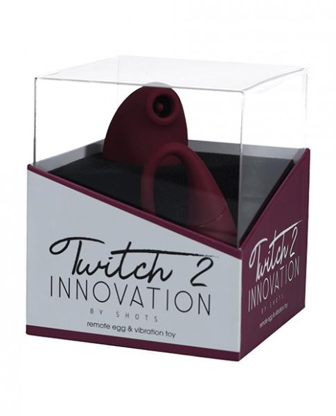 Shots Twitch 2 Vibrator W/remote Control Vibrating Egg - Burgundy - Click Image to Close