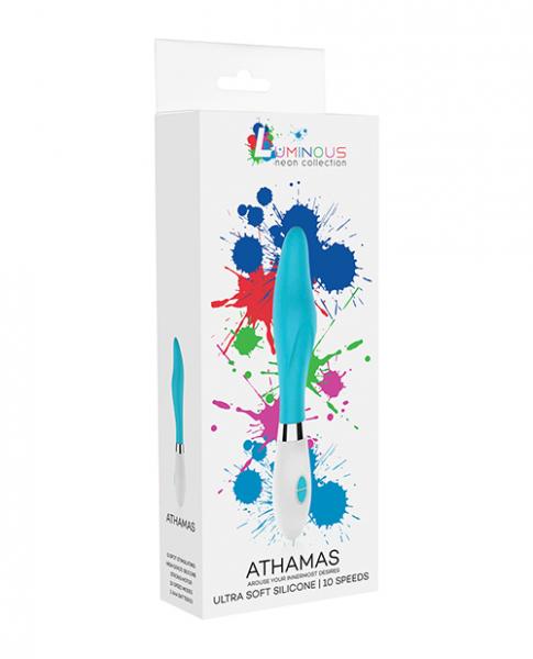 Shots Luminous Athamas Silicone 10 Speed Vibrator - Turquoise - Click Image to Close