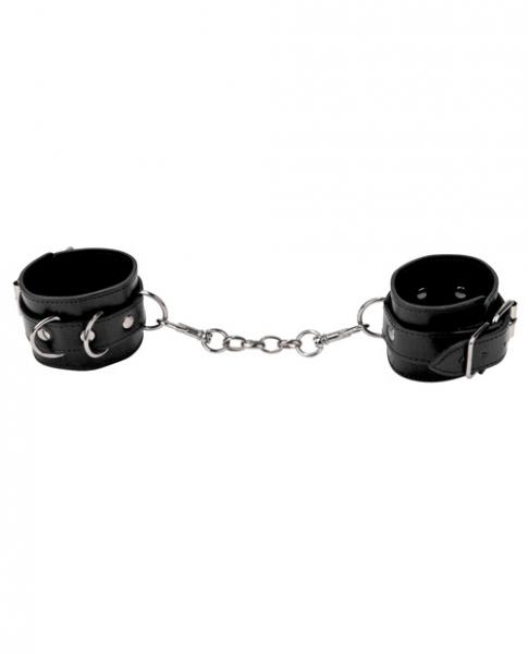 Ouch Leather Cuffs Black - Click Image to Close