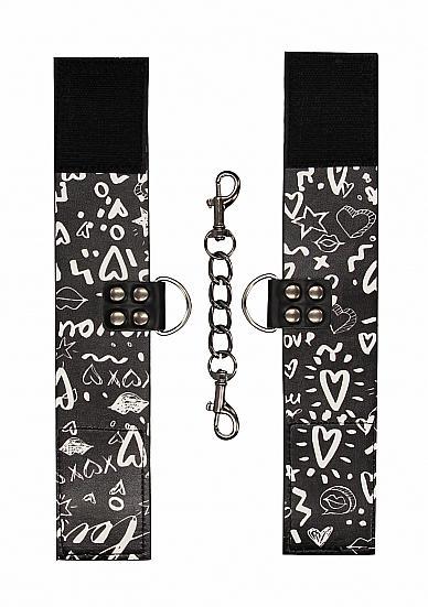 Printed Handcuffs Street Art Fashion Black - Click Image to Close