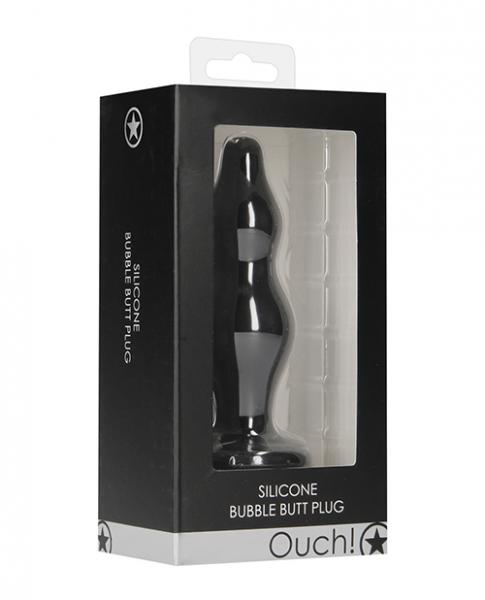 Shots Ouch Bubble Butt Plug - Black - Click Image to Close